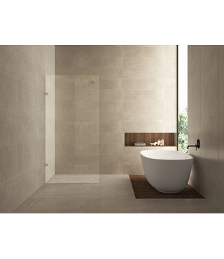 Wiesbaden Douchewand 120x200cm⎢Wiesbaden Less⎢Geborsteld Messing⎢8mm helderglas met nano-coating - 20.3379