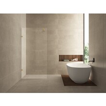 Douchewand 60x200cm⎢Wiesbaden Less⎢Geborsteld Messing⎢8mm helderglas met nano-coating - 20.3349