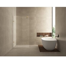Douchewand 50x200cm⎢Wiesbaden Less⎢Geborsteld Messing⎢8mm helderglas met nano-coating - 20.3343