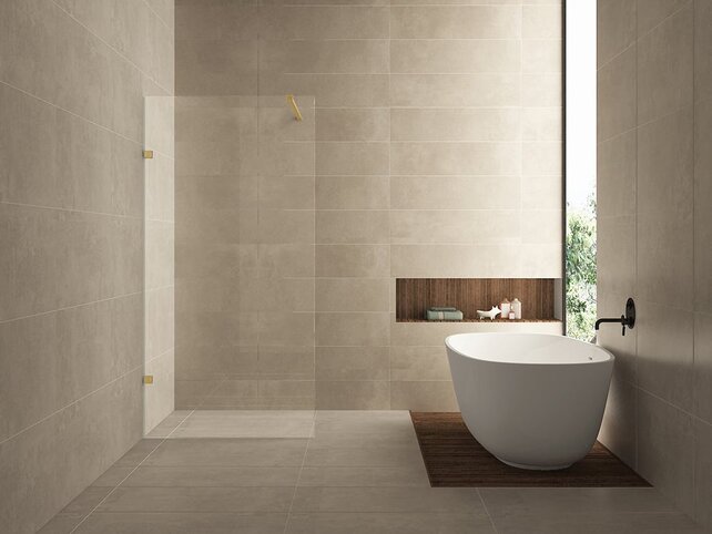 Douchewand 50x200cm⎢Wiesbaden Less⎢Geborsteld Messing⎢8mm helderglas met nano-coating - 20.3343