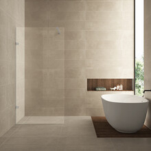 Douchewand 50x200cm⎢Wiesbaden Less⎢Geborsteld Staal⎢8mm helderglas met nano-coating - 20.3340