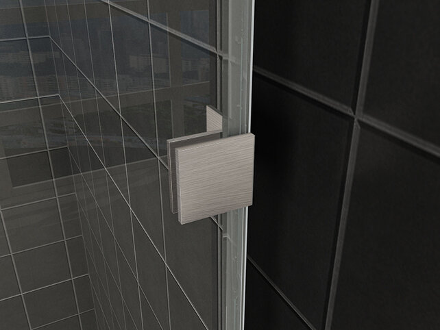 Douchewand 50x200cm⎢Wiesbaden Less⎢Geborsteld Staal⎢8mm helderglas met nano-coating - 20.3340