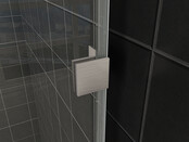 Douchewand 80x200cm⎢Wiesbaden Less⎢Geborsteld Staal⎢8mm helderglas met nano-coating - 20.3358