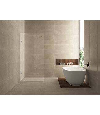 Wiesbaden Douchewand 100x200cm⎢Wiesbaden Less⎢Geborsteld Staal⎢8mm helderglas met nano-coating - 20.3370