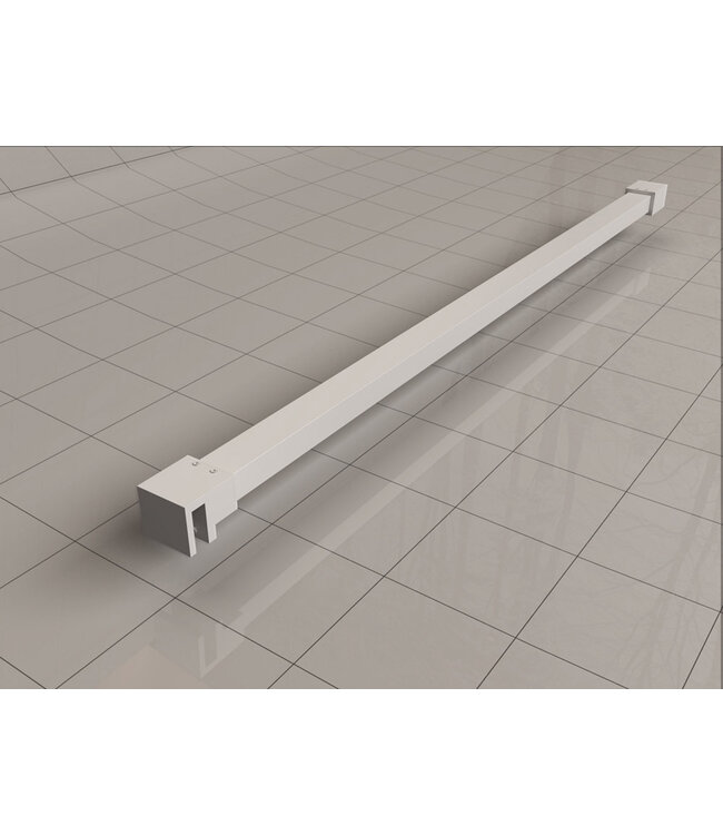 Douchewand 50x200cm⎢Wiesbaden Less⎢Mat Wit⎢8mm helderglas met nano-coating - 20.3342