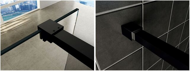 Douchewand 120x200cm⎢Wiesbaden Less⎢Mat Zwart⎢8mm helderglas met nano-coating - 20.3377 Douchewand 120x200cm⎢Wiesbaden Less⎢Mat Zwart⎢8mm helderglas met nano-coating - 20.3377