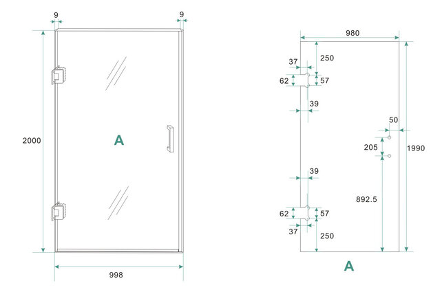 Douchedeur 100x200cm⎢Wiesbaden Less⎢Geborsteld Brons koper⎢nisdeur 8mm helderglas met nano-coating - 20.3205 Douchedeur 100x200cm⎢Wiesbaden Less⎢Geborsteld Brons koper⎢nisdeur 8mm helderglas met nano-coating - 20.3205