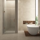 Douchedeur 90x200cm⎢Wiesbaden Less⎢Geborsteld Brons koper⎢nisdeur 8mm helderglas met nano-coating - 20.3399