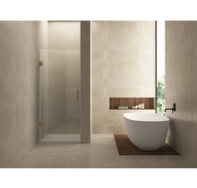 Douchedeur 90x200cm⎢Wiesbaden Less⎢Geborsteld Brons koper⎢nisdeur 8mm helderglas met nano-coating - 20.3399