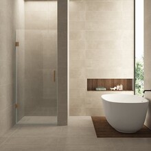 Douchedeur 70x200cm⎢Wiesbaden Less⎢Geborsteld Brons koper⎢nisdeur 8mm helderglas met nano-coating - 20.3387