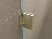 Douchedeur 70x200cm⎢Wiesbaden Less⎢Geborsteld Messing⎢nisdeur 8mm helderglas met nano-coating - 20.3385