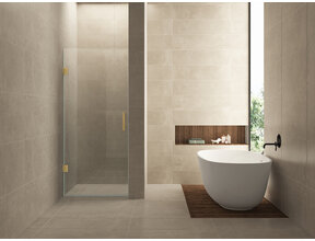 Douchedeur 70x200cm⎢Wiesbaden Less⎢Geborsteld Messing⎢nisdeur 8mm helderglas met nano-coating - 20.3385