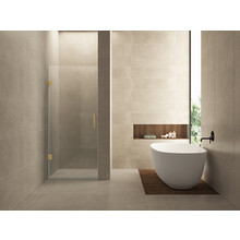 Douchedeur 90x200cm⎢Wiesbaden Less⎢Geborsteld Messing⎢nisdeur 8mm helderglas met nano-coating - 20.3397