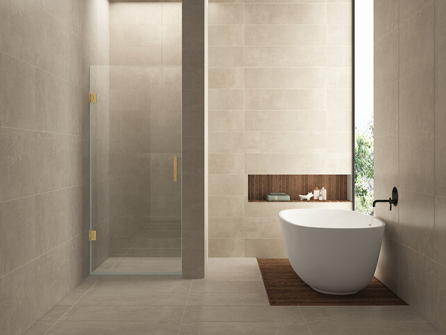 Douchedeur 90x200cm⎢Wiesbaden Less⎢Geborsteld Messing⎢nisdeur 8mm helderglas met nano-coating - 20.3397