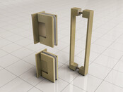 Douchedeur 100x200cm⎢Wiesbaden Less⎢Geborsteld Messing⎢nisdeur 8mm helderglas met nano-coating - 20.3203