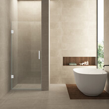 Douchedeur 80x200cm⎢Wiesbaden Less⎢Mat Wit⎢nisdeur 8mm helderglas met nano-coating - 20.3390