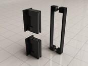 Douchedeur 80x200cm⎢Wiesbaden Less⎢Mat Zwart⎢nisdeur 8mm helderglas met nano-coating - 20.3389 Douchedeur 80x200cm⎢Wiesbaden Less⎢Mat Zwart⎢nisdeur 8mm helderglas met nano-coating - 20.3389