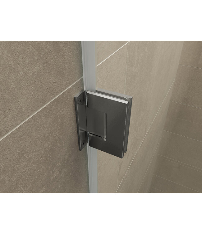 Douchedeur 90x200cm⎢Wiesbaden Less⎢Gunmetal⎢nisdeur 8mm helderglas met nano-coating - 20.3398