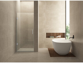 Douchedeur 70x200cm⎢Wiesbaden Less⎢Geborsteld Staal⎢nisdeur 8mm helderglas met nano-coating - 20.3382