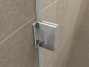 Douchedeur 70x200cm⎢Wiesbaden Less⎢Geborsteld Staal⎢nisdeur 8mm helderglas met nano-coating - 20.3382