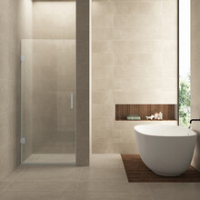 Douchedeur 80x200cm⎢Wiesbaden Less⎢Geborsteld Staal⎢nisdeur 8mm helderglas met nano-coating - 20.3388