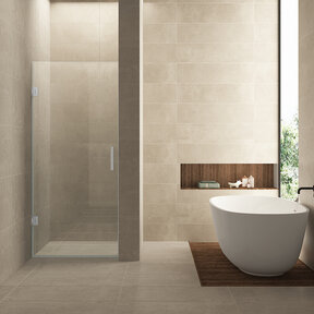 Douchedeur 80x200cm⎢Wiesbaden Less⎢Geborsteld Staal⎢nisdeur 8mm helderglas met nano-coating - 20.3388