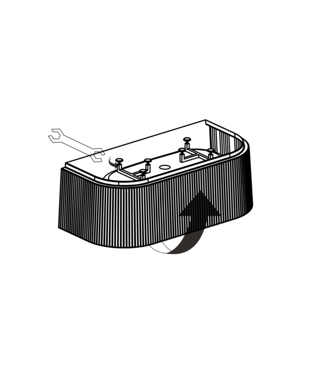 ALONI Half Vrijstaand Bad Rondo⎢Ribbel Verticaal⎢170x80x58cm⎢Mat Wit⎢Acryl incl. afsluitbare sifon