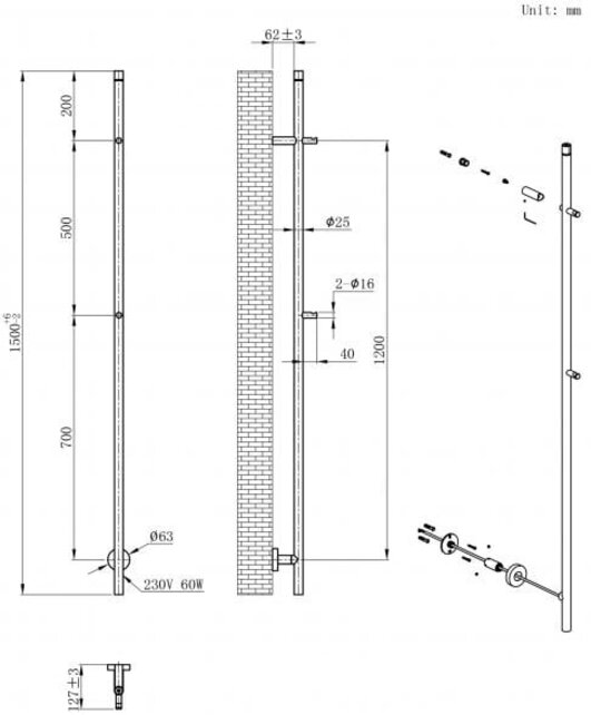 Elektrische radiator Staaf⎢Wiesbaden Callista⎢Mat Zwart⎢150cm- 60 Watt - 41.3502 Elektrische radiator Staaf⎢Wiesbaden Callista⎢Mat Zwart⎢150cm- 60 Watt - 41.3502