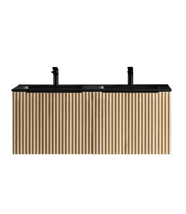 Wastafelonderkast Wiesbaden Ribbella 120cm⎢Naturel eik⎢2 lades - 2 uitsparingen - 38.3536