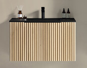 Wastafelonderkast Wiesbaden Ribbella 100cm⎢Naturel eik⎢1 lade - 1 uitsparing - 38.3533