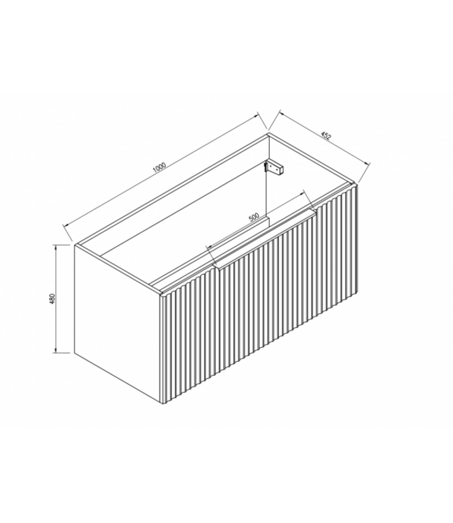 Wastafelonderkast Wiesbaden Ribbella 100cm⎢Naturel eik⎢1 lade - 1 uitsparing - 38.3533
