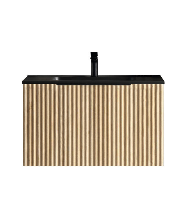 Wastafelonderkast Wiesbaden Ribbella 80cm⎢Naturel eik⎢1 lade - 1 uitsparing - 38.3530