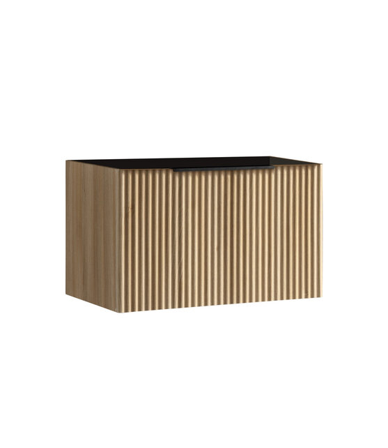 Wastafelonderkast Wiesbaden Ribbella 80cm⎢Naturel eik⎢1 lade - 1 uitsparing - 38.3530