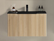 Wastafelonderkast Wiesbaden Ribbella 80cm⎢Naturel eik⎢1 lade - 1 uitsparing - 38.3530