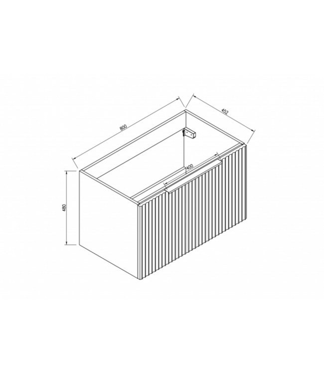 Wiesbaden Wastafelonderkast Wiesbaden Ribbella 80cm⎢Naturel eik⎢1 lade - 1 uitsparing - 38.3530