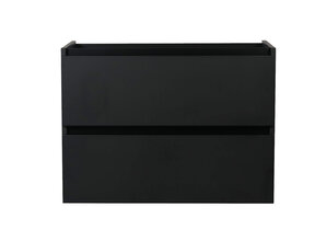 Wastafelonderkast Wiesbaden Marmaris 60x45cm⎢Mat Zwart⎢2 lades - 1 uitsparing - 32.3670