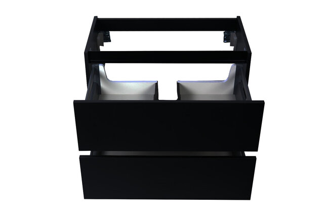 Wastafelonderkast Wiesbaden Marmaris 60x45cm⎢Mat Zwart⎢2 lades - 1 uitsparing - 32.3670 Wastafelonderkast Wiesbaden Marmaris 60x45cm⎢Mat Zwart⎢2 lades - 1 uitsparing - 32.3670