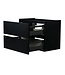 Wiesbaden Wastafelonderkast Wiesbaden Marmaris 60x45cm⎢Mat Zwart⎢2 lades - 1 uitsparing - 32.3670
