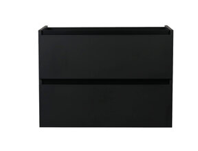 Wastafelonderkast Wiesbaden Marmaris 80x45cm⎢Mat Zwart⎢2 lades - 1 uitsparing - 32.3671