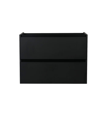 Wiesbaden Wastafelonderkast Wiesbaden Marmaris 80x45cm⎢Mat Zwart⎢2 lades - 1 uitsparing - 32.3671