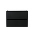 Wiesbaden Wastafelonderkast Wiesbaden Marmaris 80x45cm⎢Mat Zwart⎢2 lades - 1 uitsparing - 32.3671