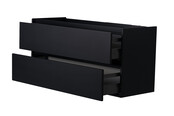 Wastafelonderkast Wiesbaden Marmaris 100x45cm⎢Mat Zwart⎢2 lades - 1 uitsparing - 32.3672