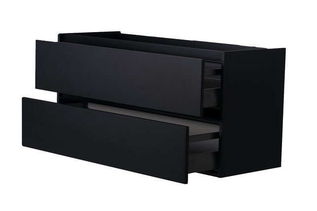 Wastafelonderkast Wiesbaden Marmaris 100x45cm⎢Mat Zwart⎢2 lades - 1 uitsparing - 32.3672