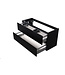 Wastafelonderkast Wiesbaden Marmaris 100x45cm⎢Mat Zwart⎢2 lades - 1 uitsparing - 32.3672