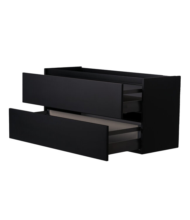 Wastafelonderkast Wiesbaden Marmaris 120x45cm⎢Mat Zwart⎢2 lades - 1 uitsparing - 32.3673