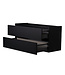 Wiesbaden Wastafelonderkast Wiesbaden Marmaris 120x45cm⎢Mat Zwart⎢2 lades - 1 uitsparing - 32.3673