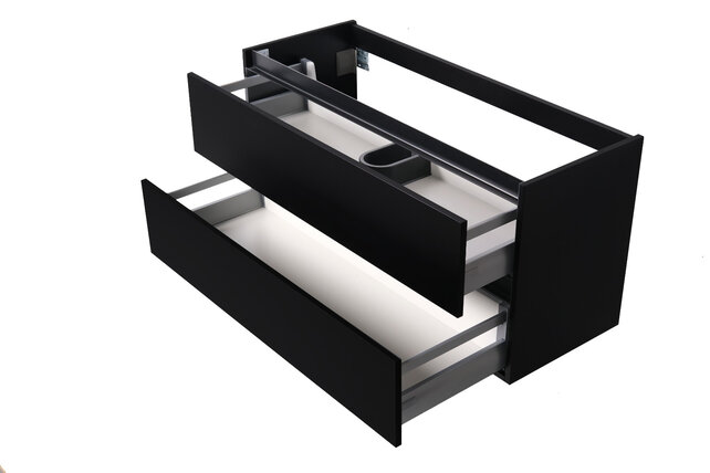 Wastafelonderkast Wiesbaden Marmaris 120x45cm⎢Mat Zwart⎢2 lades - 1 uitsparing - 32.3673 Wastafelonderkast Wiesbaden Marmaris 120x45cm⎢Mat Zwart⎢2 lades - 1 uitsparing - 32.3673