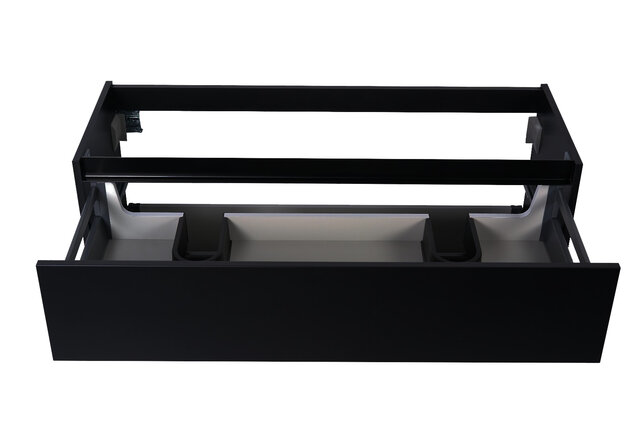 Wastafelonderkast Wiesbaden Marmaris 120x45cm⎢Mat Zwart⎢2 lades - 2 uitsparing - 32.3674