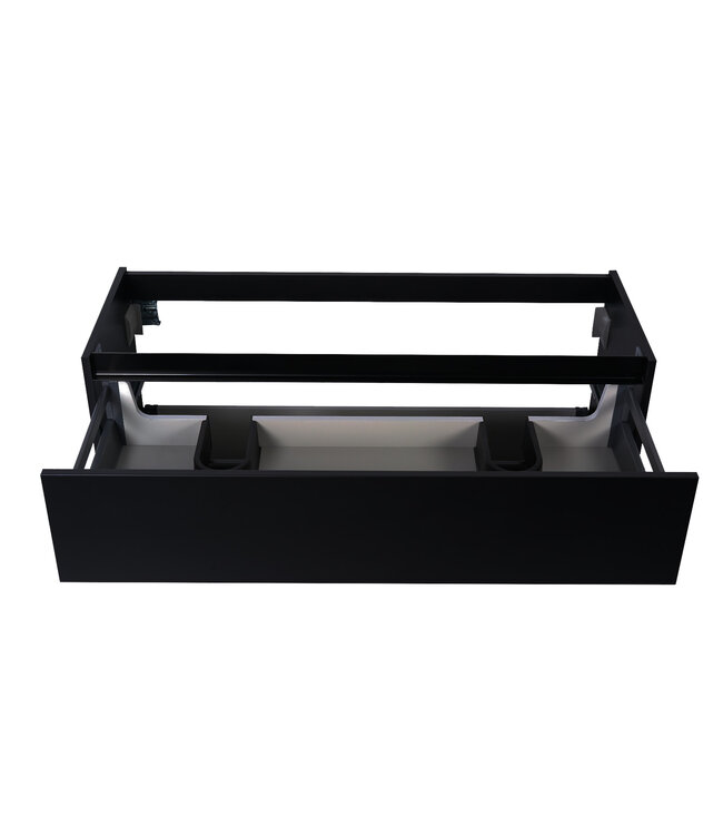 Wastafelonderkast Wiesbaden Marmaris 120x45cm⎢Mat Zwart⎢2 lades - 2 uitsparing - 32.3674