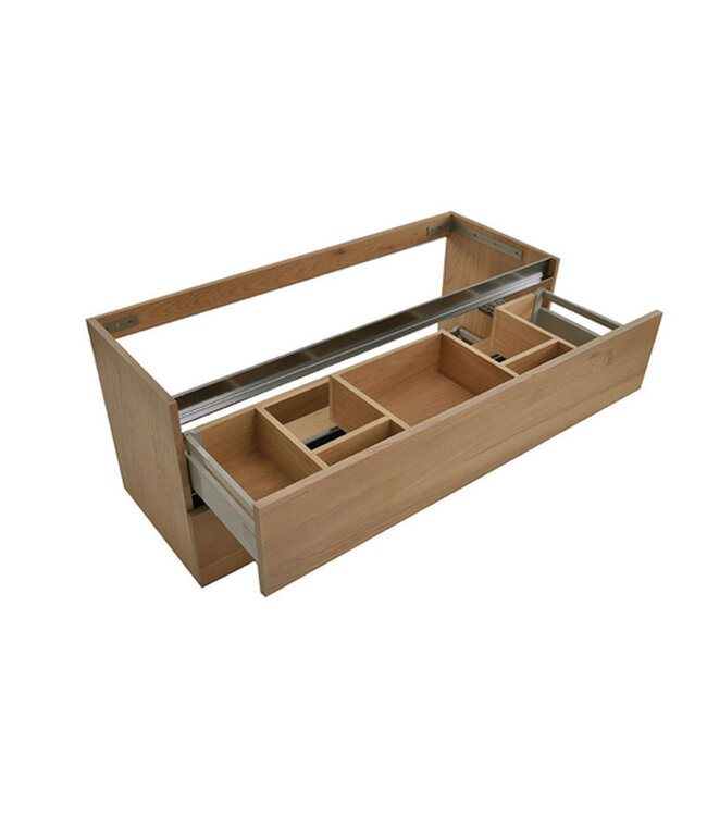 Wiesbaden Wastafelonderkast Wiesbaden OAK 120x45cm⎢Eikenhout⎢2 lades - 2 uitsparing - 38.3593